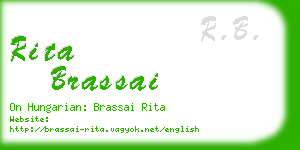 rita brassai business card